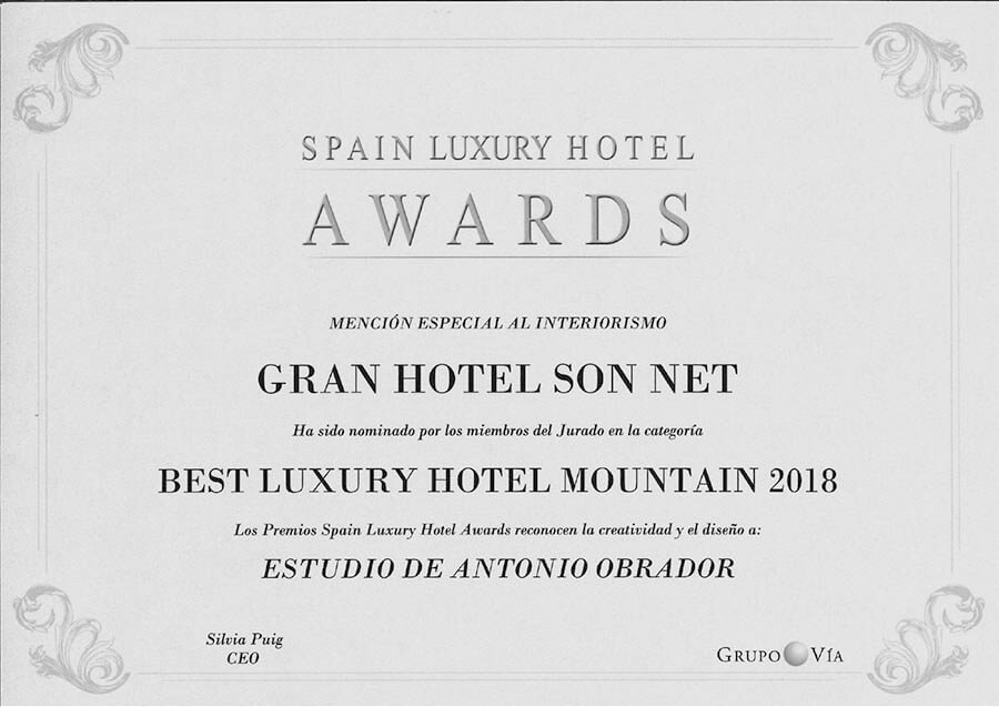 best luxury mountain hotel award hotel son net 2018 antonio obrador